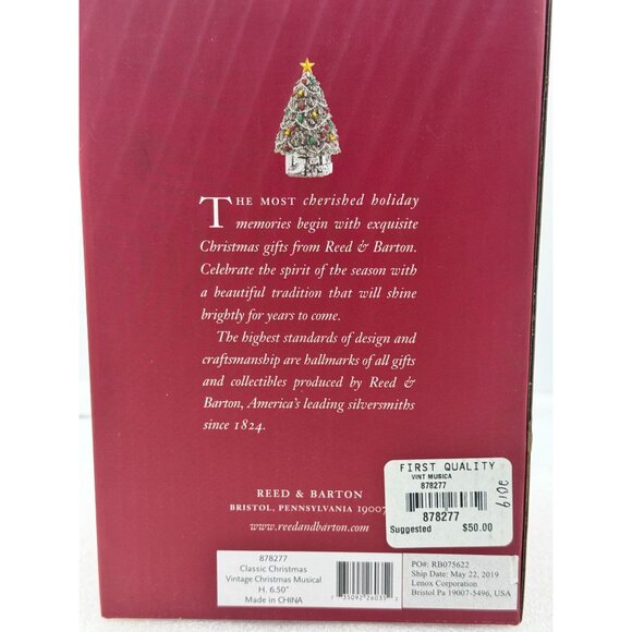 NIB Reed & Barton Topiary Tree Revolving Musical Christmas Decor - Picture 3 of 7